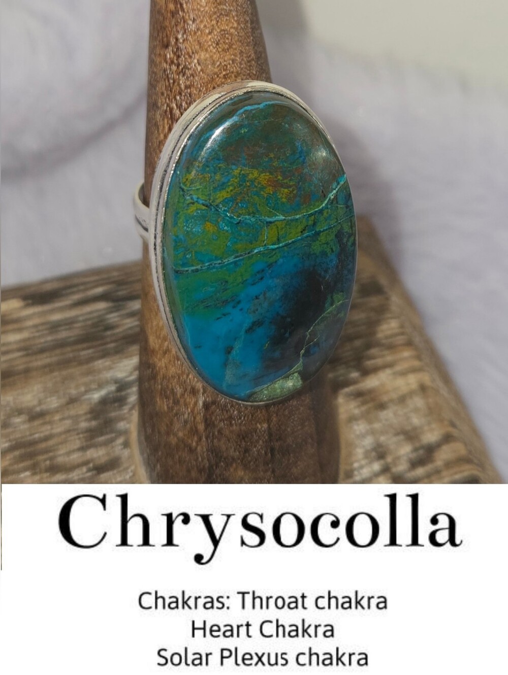 Mystical Chrysocolla Gemstone Chunky Handmade Ring